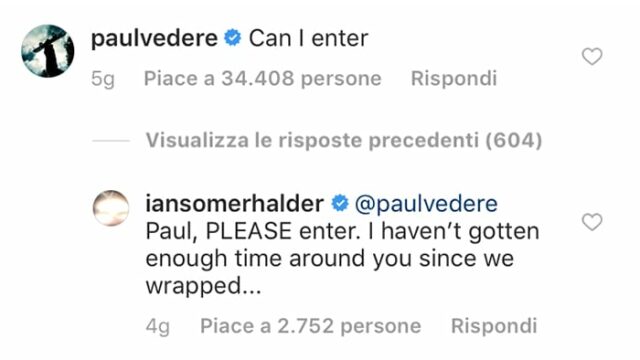 ian somerhalder e paul wesley messaggi