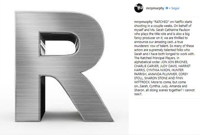 Ratched serie TV Netflix di Ryan Murphy con Sarah Paulson
