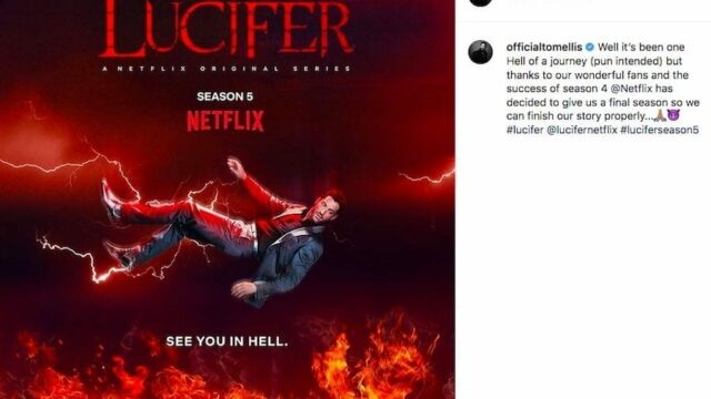 Lucifer 5: la reazione di Tom Ellis al rinnovo per la quinta e ultima stagione della serie Netflix, ecco i suoi commenti da Instagram