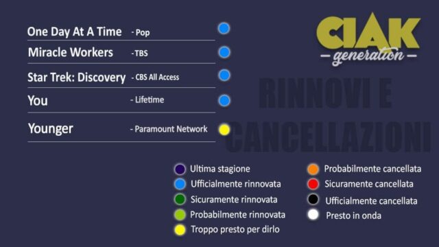 rinnovi e cancellazioni serie tv luglio 2019