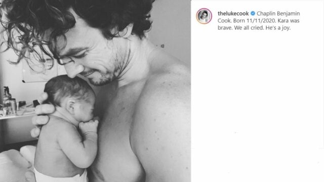luke cook papà foto figlio instagram