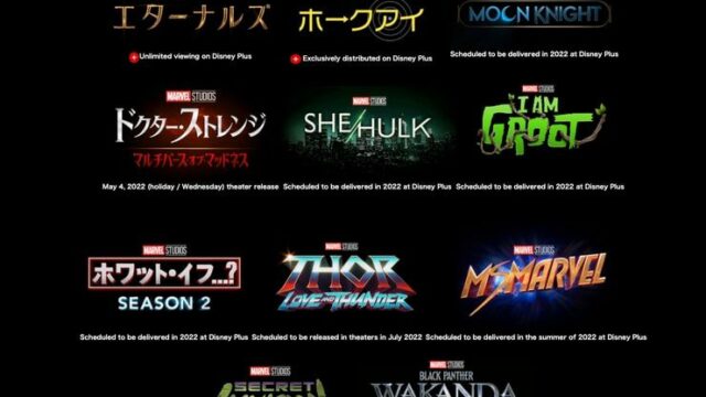 marvel studios calendario 2022