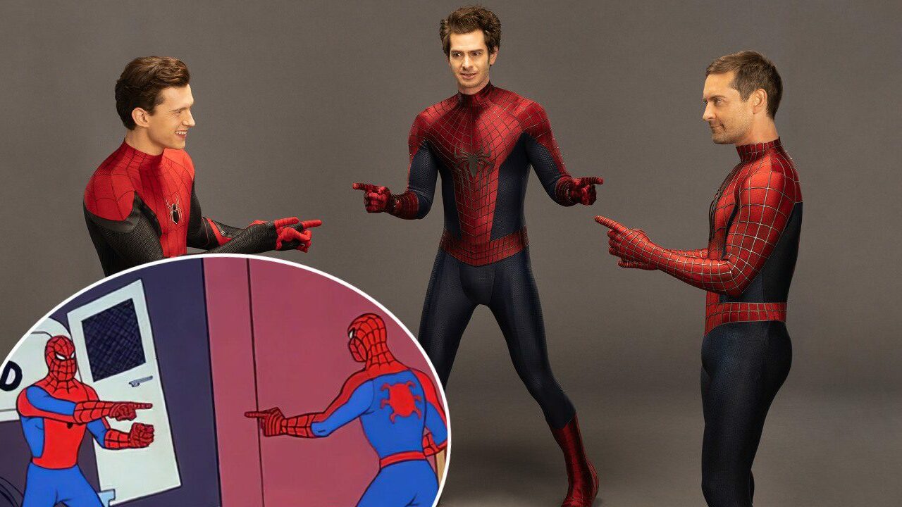 Tom Holland, Andrew Garfield e Tobey Maguire ricreano il meme