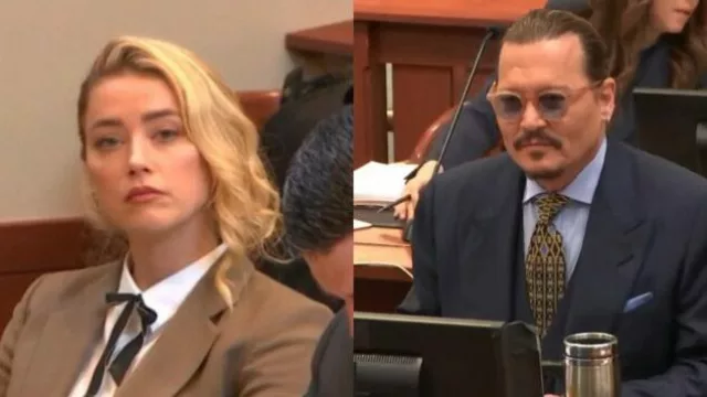 Amber Heard e Johnny Depp al processo
