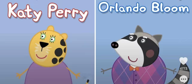 Katy Perry e Orlando Bloom in Peppa Pig