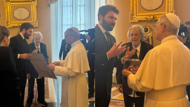 Al Pacino e Andrea Iervolino ricevuti da papa Leone XIV