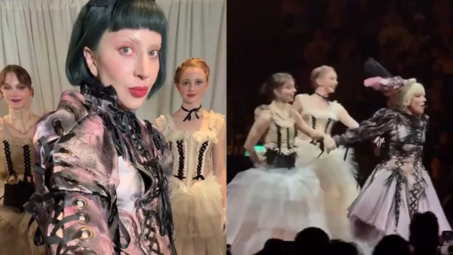 Emma Myers e Evie Templeton ballano sul palco al concerto di Lady Gaga