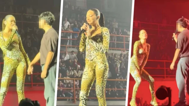 Elodie invita un fan sul palco durante il concerto per cantare insieme - VIDEO